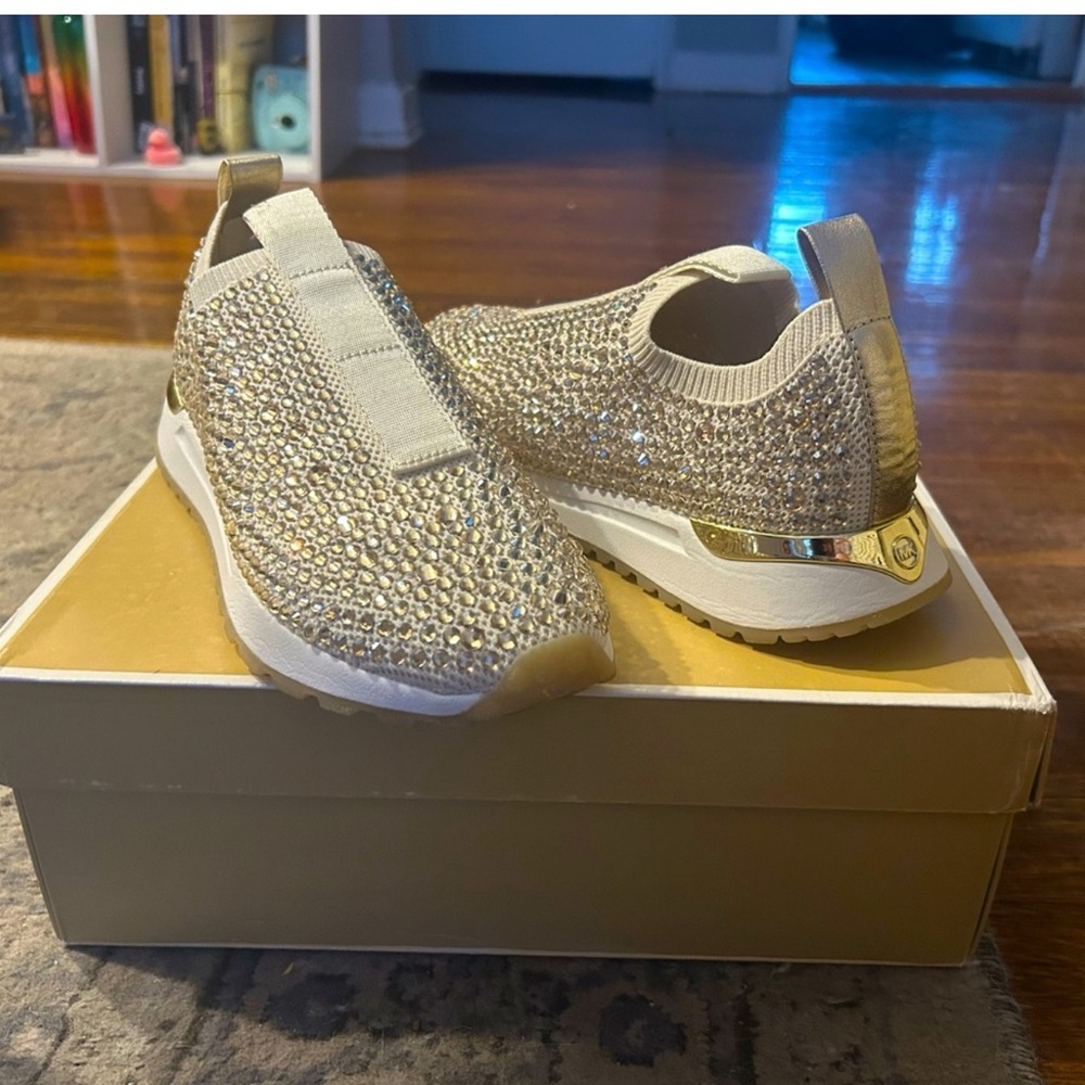 MICHAEL Michael Kors Sparkling Gold Slip-On Sneakers